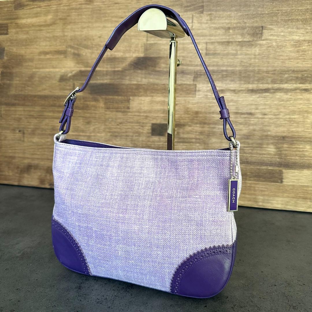 Vintage Coach Purple Tweed Accessory Pouch Authentic