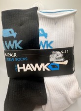 Tony Hawk Crew Socks 2 each Black White Gray 9-11 X-Games Skate Boarding Socks