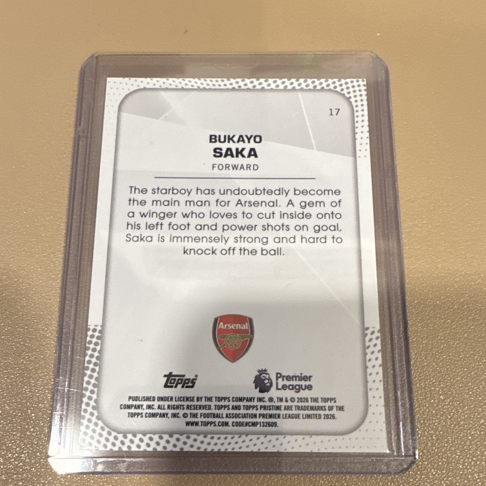 2026 Topps Pristine Premier League Bukayo Saka Arsenal Orange /25 #17 view 2