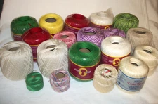 LOT OF 19 NEW & USED SIZE 10 CROCHET COTTON THREAD SOUTHMAID & LUSTER SHEEN