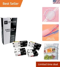 Multi-Variety 270 Count Food Storage Bags - Durable, Microwave-Safe & Waterproof