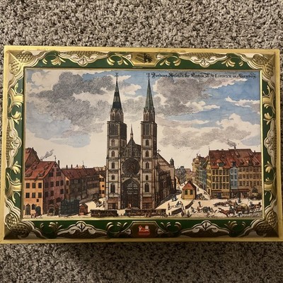 Vintage E. Otto Schmidt Large Biscuit Cookie Tin Box W. Germany 1990 Nuremberg