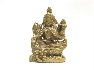 Vintage Brass 2.5” Green Tara Shyamatara Statue