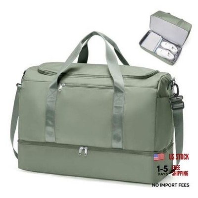 Travel Duffle Bag,Carry on Overnight Weekend Bag with Shoes Large Olive Green
