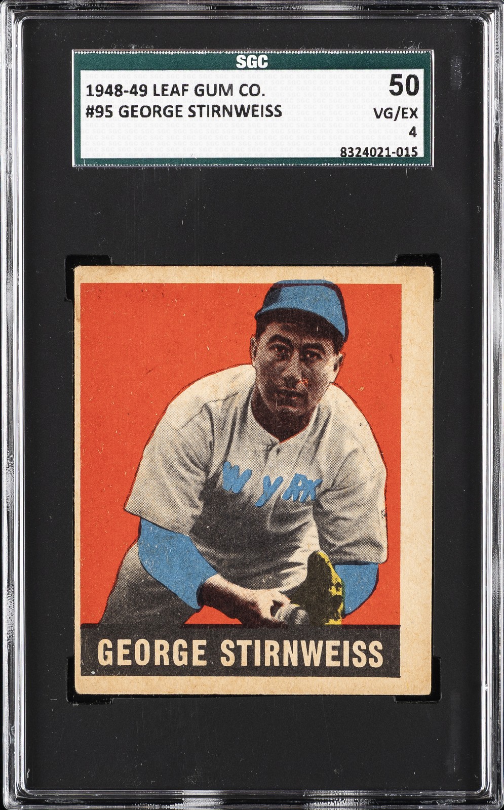 1948-49 LEAF GUM CO. #95 GEORGE STIRNWEISS SGC 4