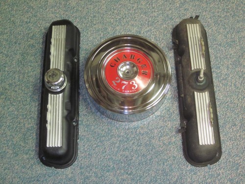 MOPAR 273 RIBBED VALVE COVERS R/T LT HIPO AIR CHARGER CLEANER WITH LID