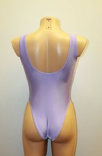 Women One-piece Leotard 201-04 Bottom Half Closed Purple Spandex Size S