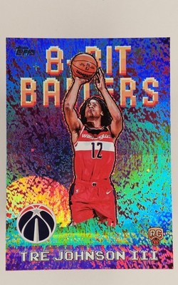 2025-26 NBA Topps Tre Johnson 8-Bit Ballers RC Sparkle Foil Case Hit #8B-36  