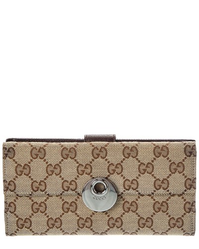 Gucci Brown Gg Canvas Eclipse Continental Wallet (Authentic Pre-Loved) Women's