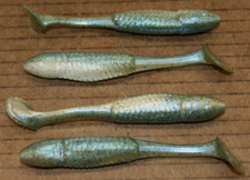 5" Swim Minnow Grey Ghost Paddle Tail Swimbait Trailer for A Rig 50 pack bag