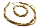 Vintage Coro Gold Tone Pearl Necklace Bracelet Set Costume Jewelry