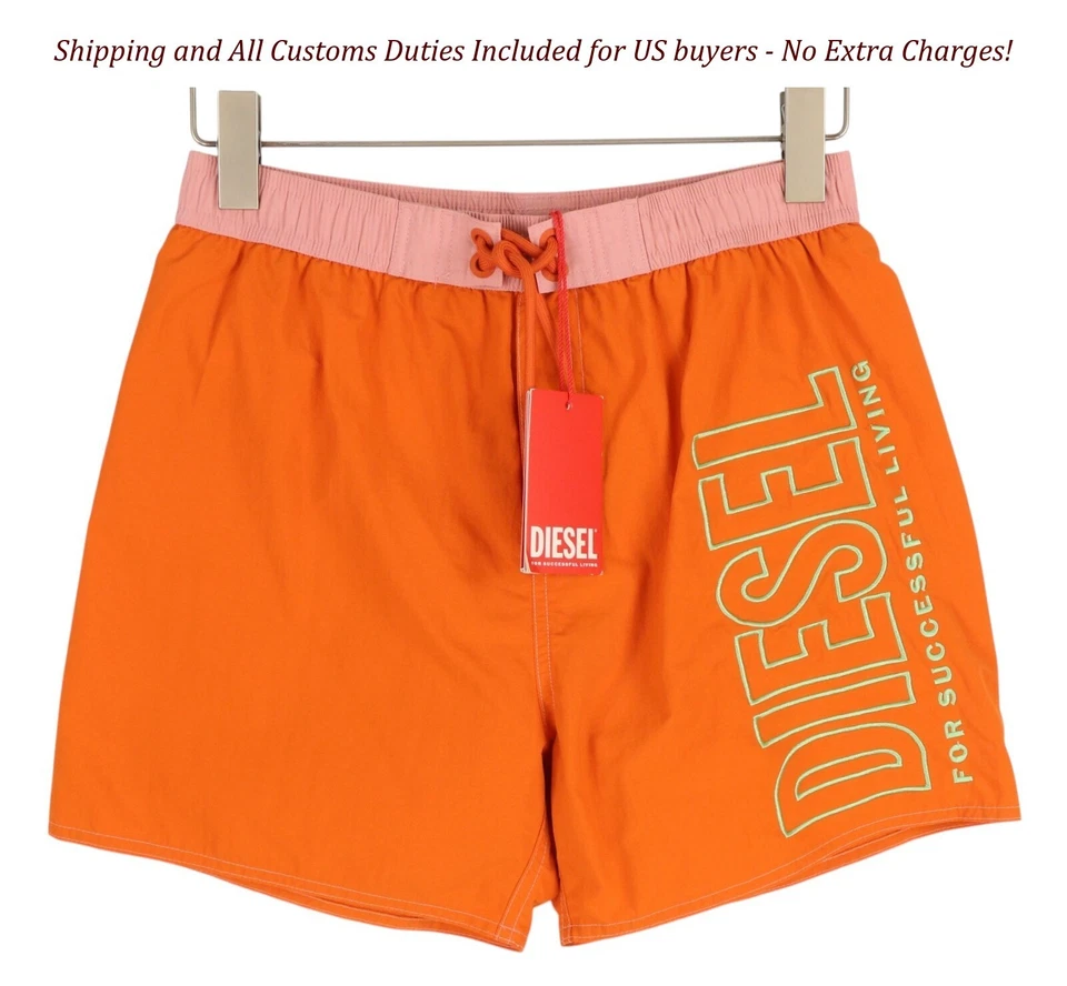 Diesel Bmbx-Wave 2.017 Traje de baño para hombre S Red Cordones Cintura Piscina PVP 95 Foto 2 de 4