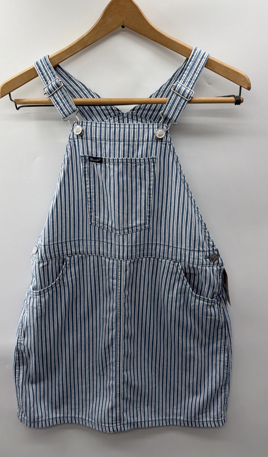 NWT WRANGLER GIRL'S STRIPED SKIRTALL COTTON SZ XL BLUE WHITE STRIPE