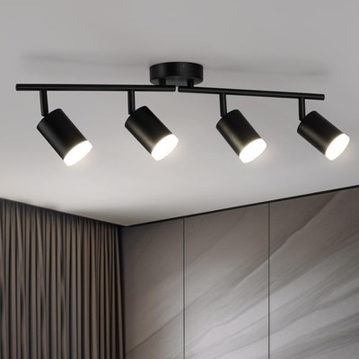 Bojim Ceiling Spotlight LED 4 Bulbs Living Room Black Precise Powerful Lighting 