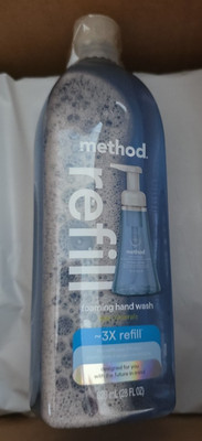 Method Foaming Hand Wash SEA MINERALS Refill 3X W/ Plant Based Cleansers 28 oz