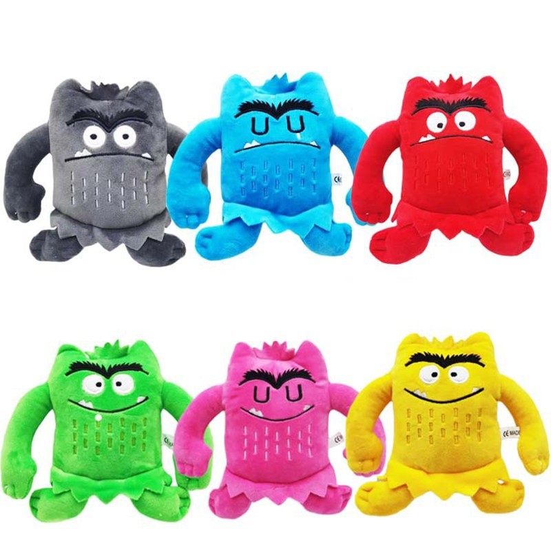 6PCS Emotion Monster Plush Toys Soft Stuffed Animals Kids Sensory Gifts