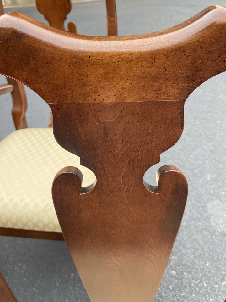 Juego de 6 sillas de comedor estilo Queen Anne de caoba Hickory Chair Co. Foto 3 de 4