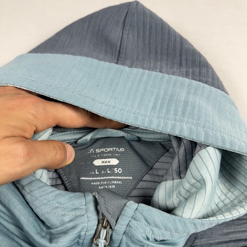 La Sportiva Training Day Hoody Mens L Blue Fleece Zip Sweatshirt Sweater Outdoor - Picture 6 of 17