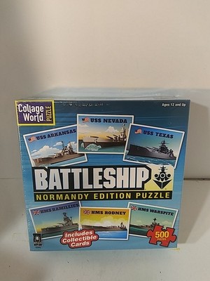 Battleship Normandy Edition Jigsaw Puzzle 500 Pieces w/ Collectible Cards
