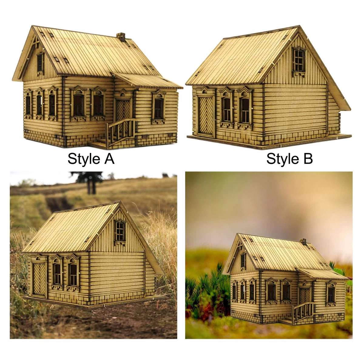 Maison Miniature En Bois Pour Maquette 1/72 - Style Européen, 8cm - Neuf