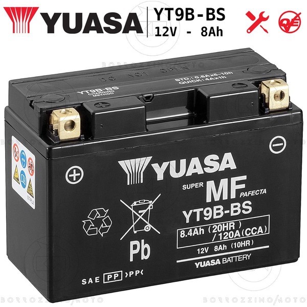 Batterie Yuasa YT9B-BS 12V 8Ah Sigilliert Yamaha TT 600 RE 2004-2004-image