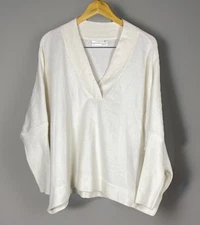 NWT Anthropologie Tianna Oversized Sweater M Ivory Minimalist Academia Luxury