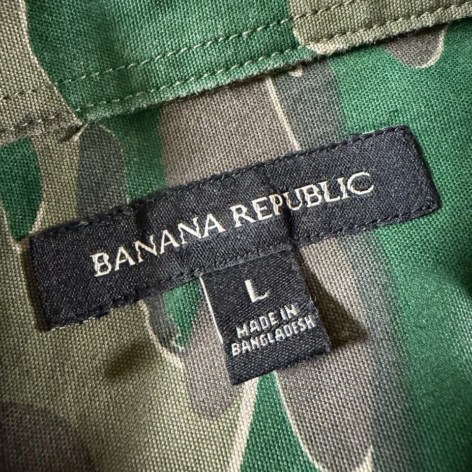 Camisa masculina Banana Republic grande floresta oliveira camuflagem excedente caça militar - Imagem 4 de 4