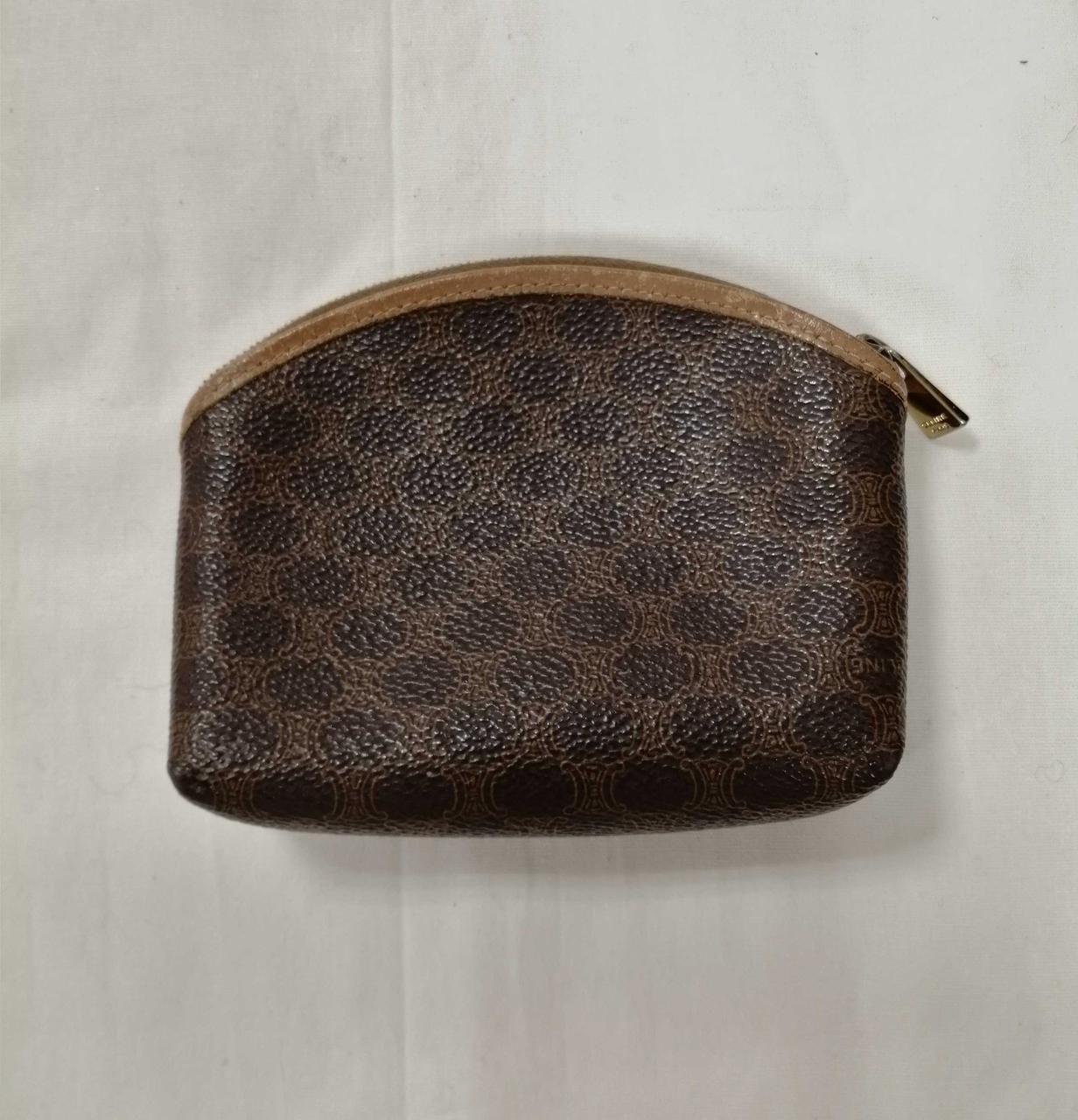 CELINE Macadam Pattern Mini Pouch Dark Brown Used - image 2