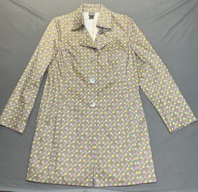 Sigrid Olsen Rain Repellant Trench Coat WOMENS 12 Tan Midi Nylon Spring