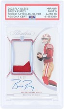 Brock Purdy 49ers Signed 2022 Panini Flawless RPA-BP #14/20 PSA 9/10 Rookie Card