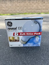 GE Reveal 100 W 1 Pack, Qty 6 Light Bulb A19 Full Spectrum 49349 NEW