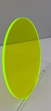 FLUORESCENT GREEN ACRYLIC PLEXIGLASS 1/8" PLASTIC SHEET CIRCLE DISC 6" DIAMETER