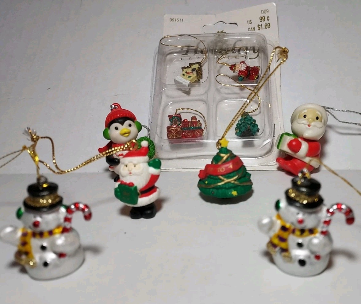 Vintage Minature Mini Christmas Ornaments Lot Of 10 