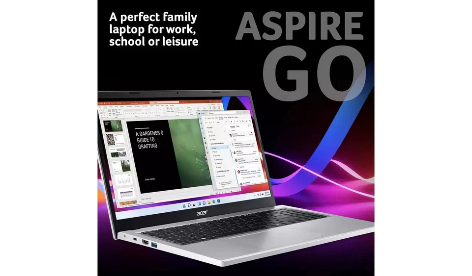 Acer Laptop Aspire Go 15.6in N100 4GB 128GB Laptop Bundle Silver Win 11 NEW - Image 3 of 4