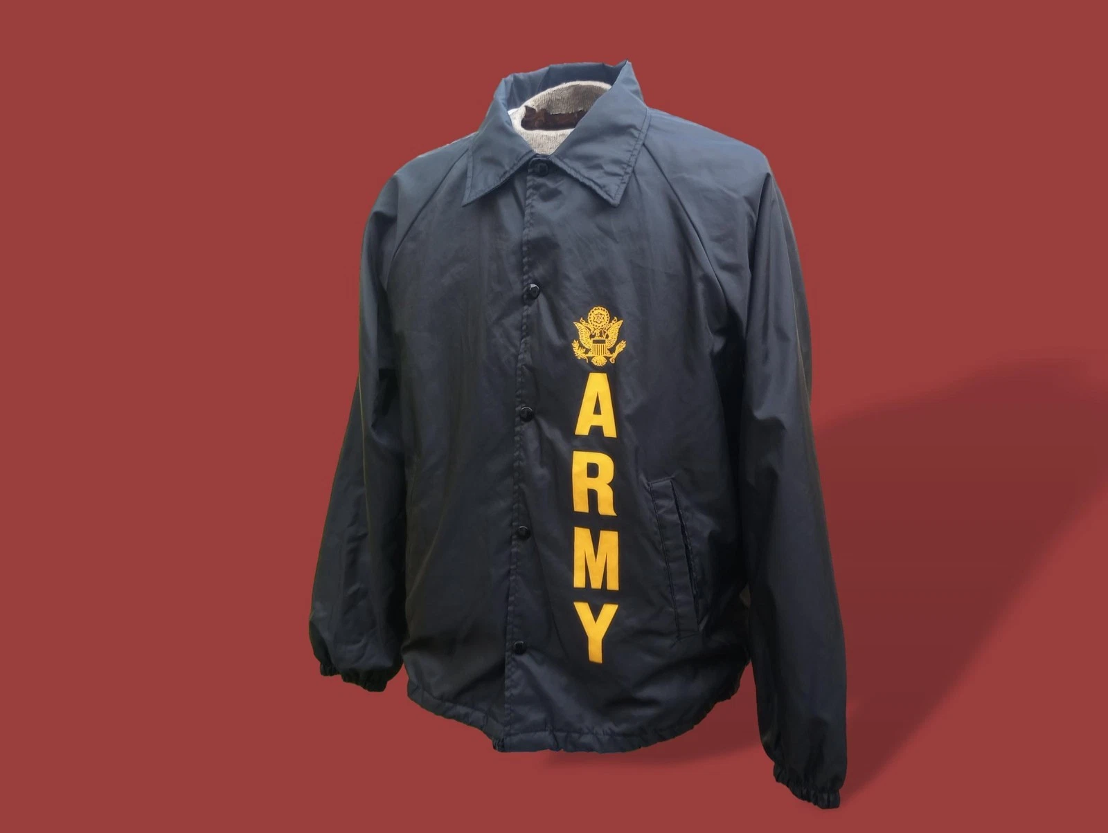 U.S ARMY VINTAGE MILITARY JACKET WARM UP WIND BREAKER LINED USA MADE NOS