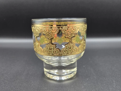 60’s Culver Valencia 22K Gold Replacement Footed Old Fashioned Cocktail Glass
