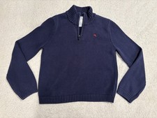 Tommy Bahama kids 1/4 zip sweater Sz 7/8 Navy with Red sailfish logo