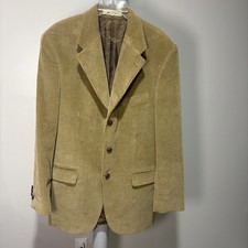 Vtg Chaps Ralph Lauren Brown Corduroy Sport Coat Blazer Mens 42 T Preppy Cotton