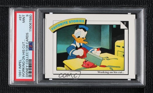 1991 Impel Disney Favorite Stories Donald Duck Working on his Cut #87 PSA 9 MINT