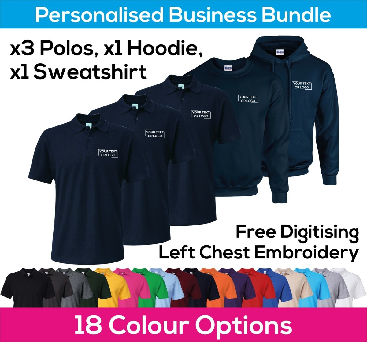 Embroidered Workwear Bundle Personalised New Business Starter Package  Clothing
