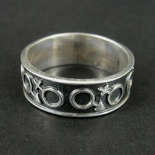 Ring Silver Male and Female Symbols Design Band Sterling 925 Size 9 Ring