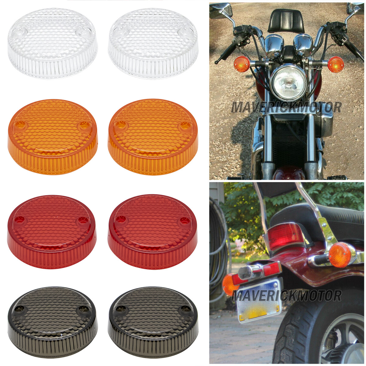 4x Turn Signal Lens Cover For Honda Shadow VLX600 VT 700 Magna