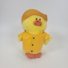 Dakin Duck Duckling in Rain Jacket Plush Stuffed Animal Vintage 1987
