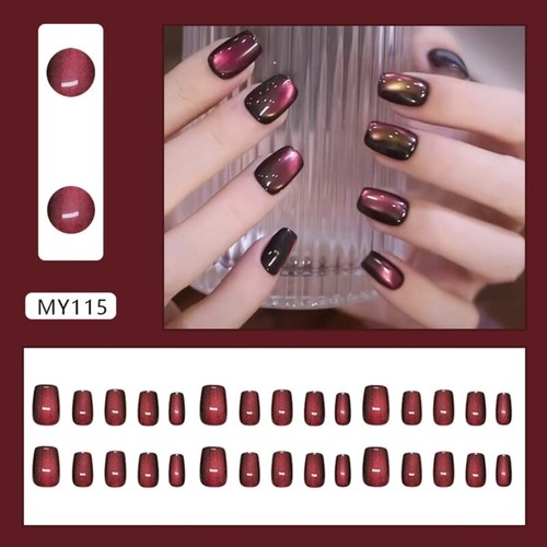 30pcs Press on Nail Cats Eye Short on Nail False Nail for Stylish Look - Picture 6 of 8