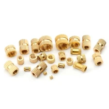 10/100x M2-M10 Solid Brass Injection Molding Knurled Thread Inserts Nuts