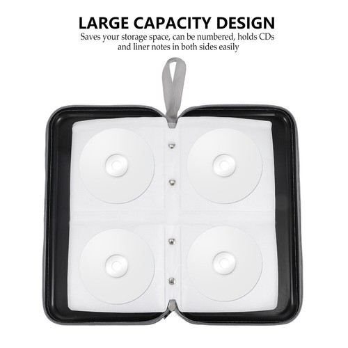 80 Capacity CDs Storage Case DVD Storage Wallet Portable CD Storage Container - Afbeelding 5 van 12