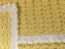 Handmade Crocheted Baby Blanket - Lemon Shells