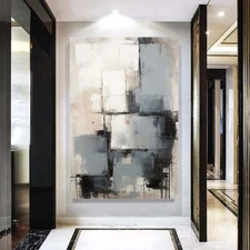 Wall Art Paintings Hand Painted Abstract Oil Painting On Canvas grey