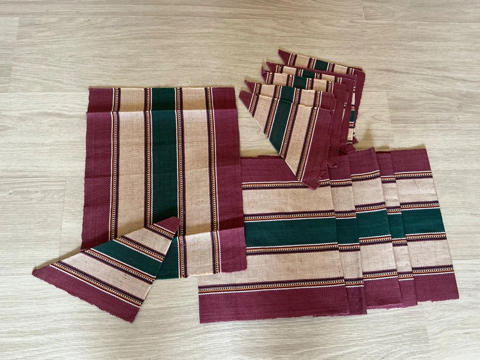 6 Tischsets-Platzsets mit 6 passenden Servietten - gestreift - aus Honduras NEU