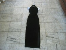 New Black velvet gown w/Rhinestone Pendant size XXS to XS FREE Shipping PROM